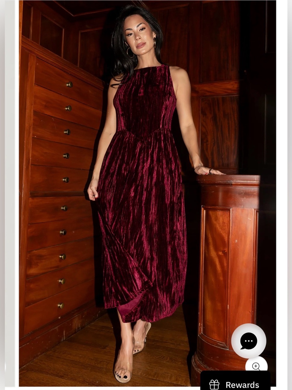 Baltic Born Octavia Velvet Midi Dress Size S NWOT Bow Back